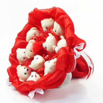 Букет из игрушек Мишки 11 красный 5281IT