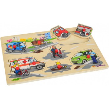 Деревянная игрушка Рамка-вкладыш MD 2686 (Городские службы)