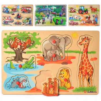 Деревянная игрушка Рамка-вкладыш MD 2686 (Животные Африки)
