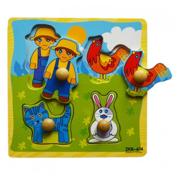 Деревянная игрушка WD599 вкладыши (Деревня)