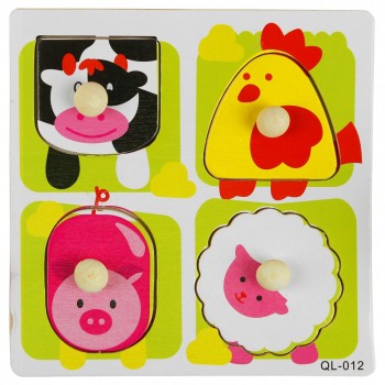 Деревянная игрушка WD599 вкладыши (Животные-2)