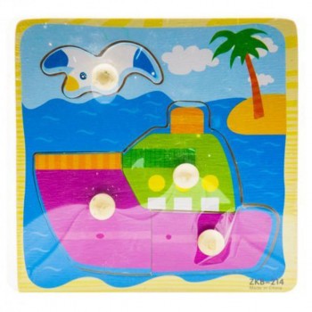 Деревянная игрушка WD599 вкладыши (Кораблик)