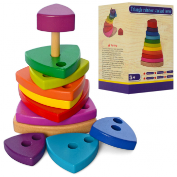 Деревянная игрушка Пирамидка MD 2719, высота 15 см