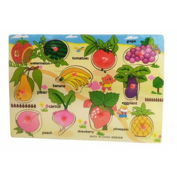 Деревянная игрушка Рамка-вкладыш THS-015 (Овощи-фрукты)