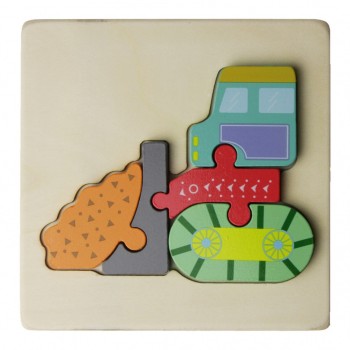 Деревянная игрушка Пазлы MD 2495 (Бульдозер)