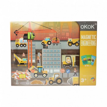 Деревянная игрушка Пазлы MD 2815 магнитные (Строительная площадка)