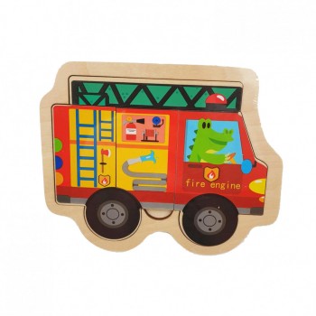 Детские развивающие пазлы MD 2283 деревянные (Пожарная машина)
