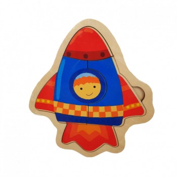 Детские развивающие пазлы MD 2283 деревянные (Ракета)