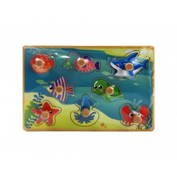 Деревянная игрушка Рамка-вкладыш MD  2384-01 ( 2384-014 (Морские животные))