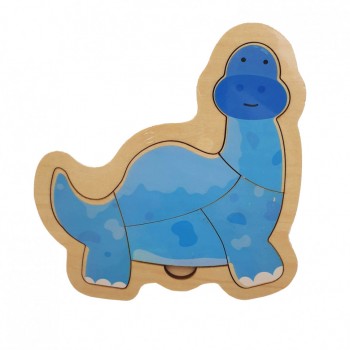 Детские развивающие пазлы MD 2283 деревянные (Динозавр Синий)