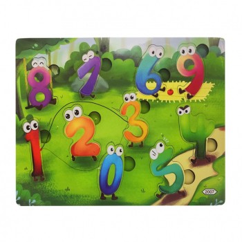 Деревянная игрушка Пазлы MD 2561-2001/24, 30*22 см  (Цифры в лесу)