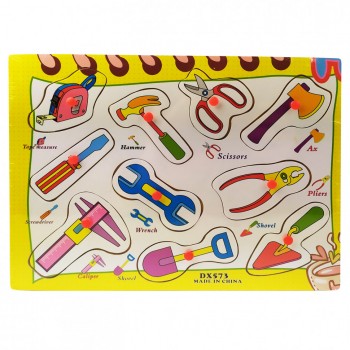 Деревянная игрушка Рамка-вкладыш MD 2533-DX  30-22-1 см (Инструменты)