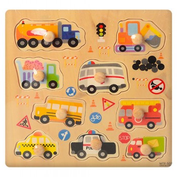 Развивающие пазлы вкладыши MD1088 деревянные (Транспорт)