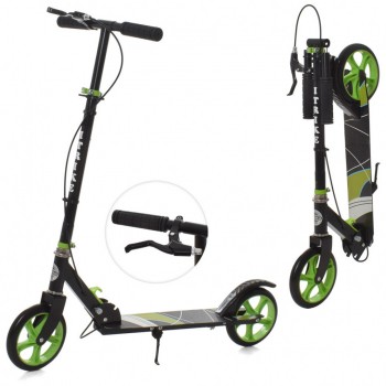 Самокат большой двухколесный SR 2-008  с ручным тормозом (Зелёный)