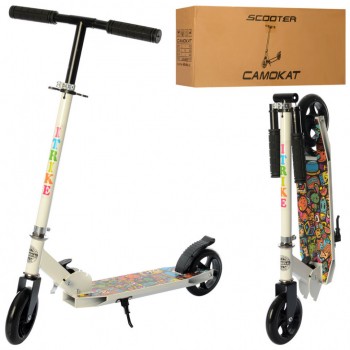 Самокат двухколёсный SR 2-039-5 с подножкой (Белый)