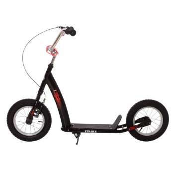 Самокат двухколесный SR 2-047 большые колёса , ручной торомз  (Черный)