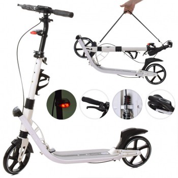 Самокат двухколёсный взрослый SR 2-015-4 с ручным тормозом (Белый)