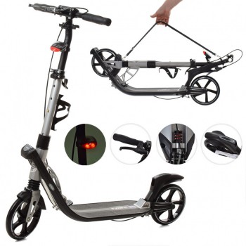 Самокат двухколёсный взрослый SR 2-015-4 с ручным тормозом (Серый)