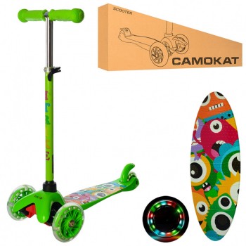 Самокат детский трехколёсный BB 3-040-GR светятся колёса