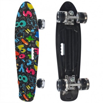 Скейт MS 0749-7 с рисунком (Черный 1)