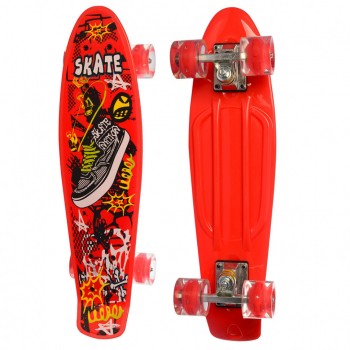 Скейт MS 0749-5 с рисунком (Красный)