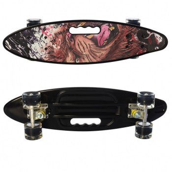 Скейтборд. Пенниборд MS 0461-2  с ручкой (Black)