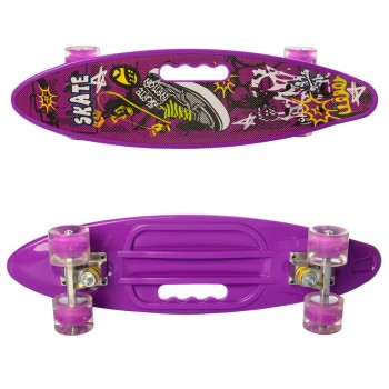 Скейтборд. Пенниборд MS 0461-2  с ручкой (Violet)