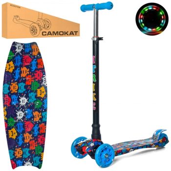 Самокат детский MAXI iTrike JR 3-055-3-WP28 с подсветкой