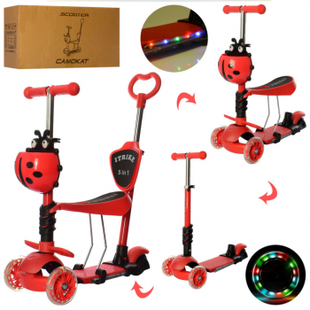 Самокат детский MAXI iTrike JR3-077-R с родительской ручкой