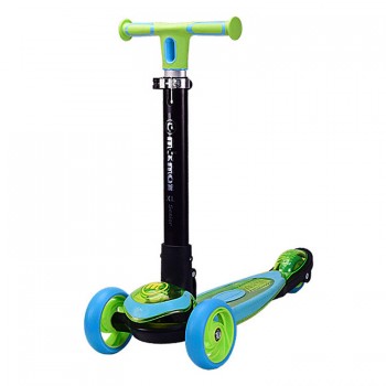 Самокат детский 3-х колёсный CY20770 (RL7T), складной, колеса PU (Зеленый-синий)