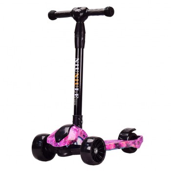 Самокат детский 3-х колесный HS2016-1 (RL7T) складной, светящиеся колеса PU (Синий)