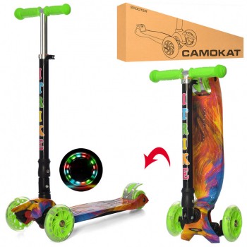 Самокат детский трехколесный JR 3-003-1-WP8  светятся колёса (Краски)