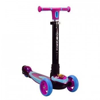 Самокат детский 3-х колёсный CY20770 (RL7T), складной, колеса PU (Розовый-синий)