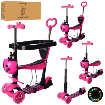 Самокат детский MAXI iTrike JR 3-027-P с родительской ручкой