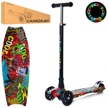 Самокат детский MAXI iTrike JR 3-055-3-WP35 с подсветкой