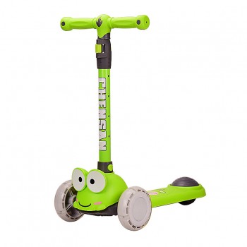 Самокат детский 3-х колёсный SC21001 (RL7T), колёса светятся  PU 110 мм (Зеленый)