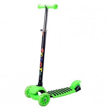 Самокат детский 3-х колёсный HL-292 (RL7T) светящиеся колеса PU (Зеленый)