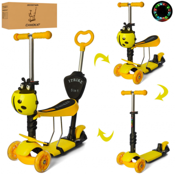 Самокат детский MAXI iTrike JR 3-068-Y с родительской ручкой