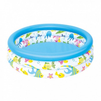 Бассейн детский 51008  круглый, 102-25 см, 3 кольца,