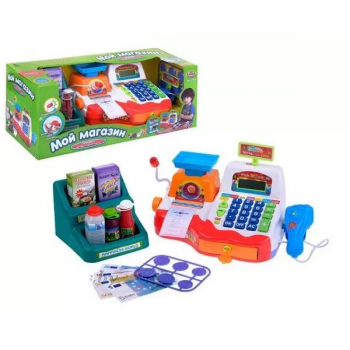 Игровой набор Кассовый аппарат 7256 выдает чек, дисплей LCD
