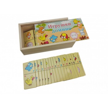 Дитяче доміно в пеналі MD 2482 дерев'яне (тварини MD 2482-1)