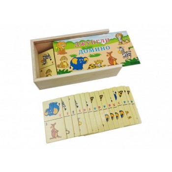 Дитяче доміно в пеналі MD 2482 дерев'яне (джунглі MD 2482-5)