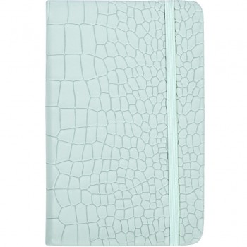 Блокнот на резинке 14*9см твердый переплет, кож/зам 5602-10 (Бирюзовый)