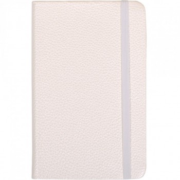 Блокнот на резинке 14*9см твердый переплет, кож/зам 5602-3L (Белый)