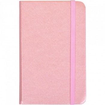 Блокнот на резинке 14*9см твердый переплет, кож/зам 5602-18 (Розовый)