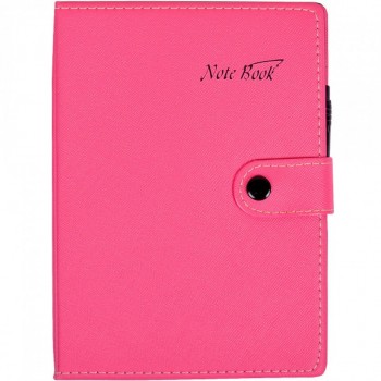 Блокнот 18*13см с ручкой в обложке кож/зам, клетка 6336 (Тёмно-Розовый)