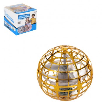 Запускалка 888-21 ИК управление, летающий шар(спиннер), 9,5 см, свет, USB зарядное (Желтый)