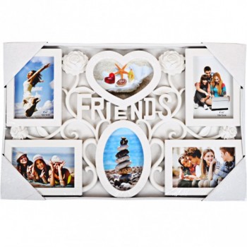 Фоторамка-коллаж белая на 6 фотографий 4-208 53*33*2см