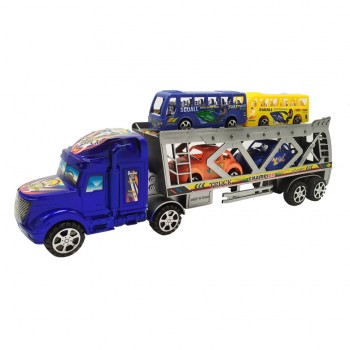 Детский игровой набор Трейлер Bambi 2281, 37,5 см (Синий трейлер с автобусами)