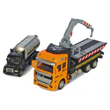 Детская машинка Эвакуатор Автосвіт AS-2737 инерционный (Оранжевый)